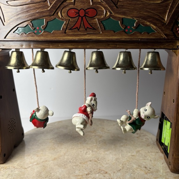 Vintage HTF Gemmy Animated Musical Mice Mouse Christmas Bell Ringers Rare WORKS - Picture 4 of 15